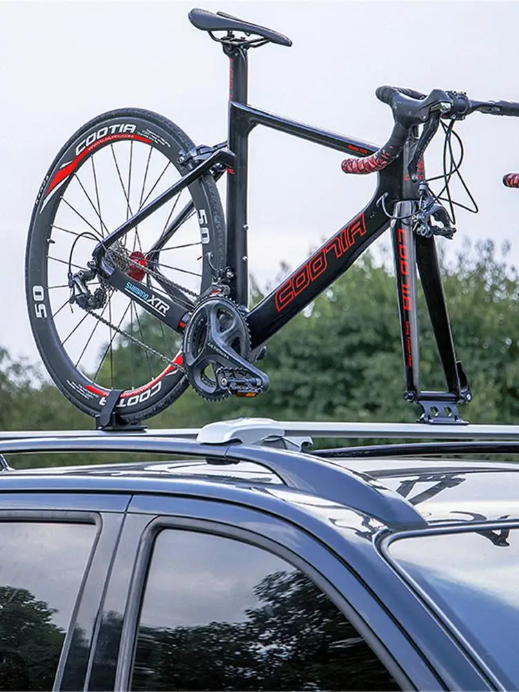 

Bicycle Roof Rack Roof-Top Bike Parking Rack Portable Quick Release Bike Block Mount Front Fork Fixed Clip Car Roof Luggage Rack