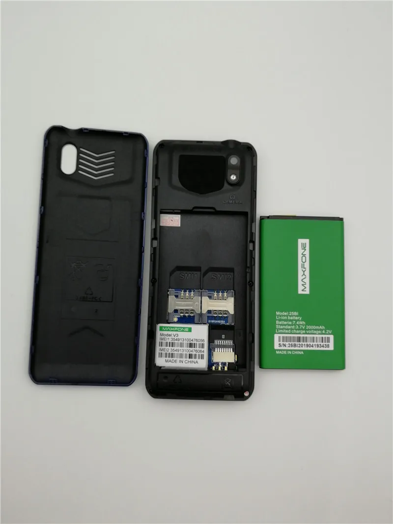 Maxfone V3 кнопочные сотовые телефоны с 1,77 дюймов 2000 мАч две sim-камеры Bluetooth Spotlight большой динамик FM дешевый мобильный телефон