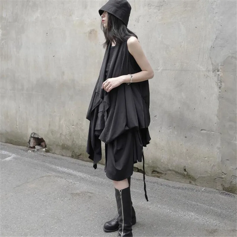 

YourSeason 2020 Summer Autumn Streetwear Sleeveless Long Irregular Trench Women Fashion Sashes Loose Coats Loose Size
