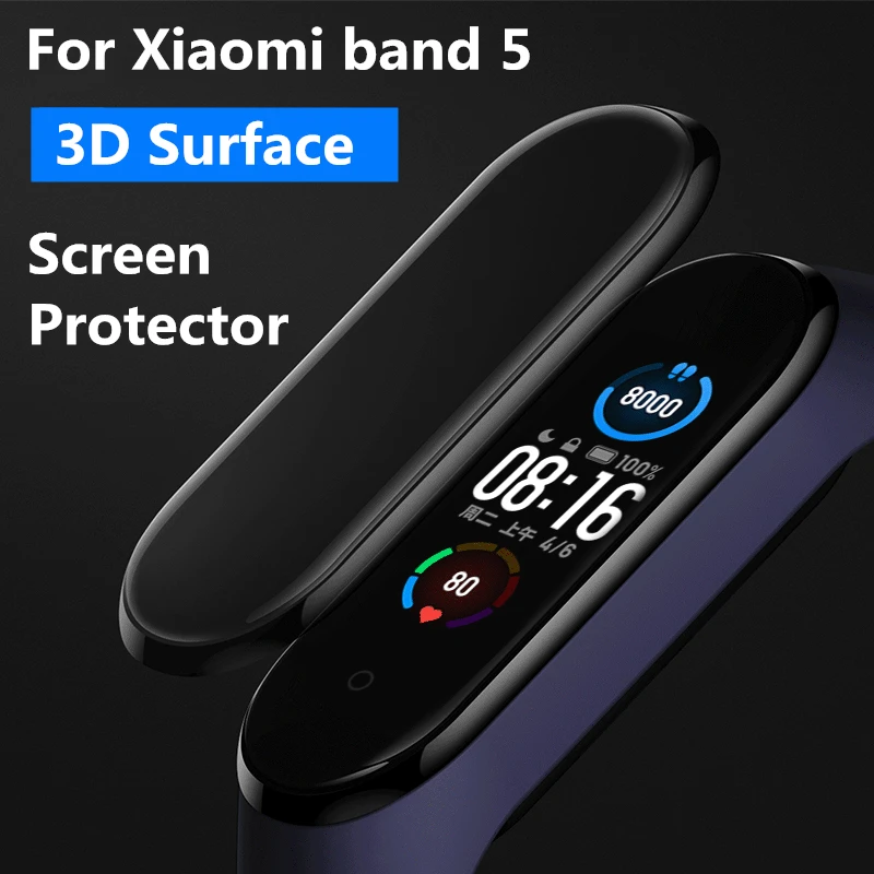 

3D Screen Protector for xiaomi mi band 5 Protective Glass Miband 5 Full Curved Edge Scratch-resistant for xiomi mi band5 Film
