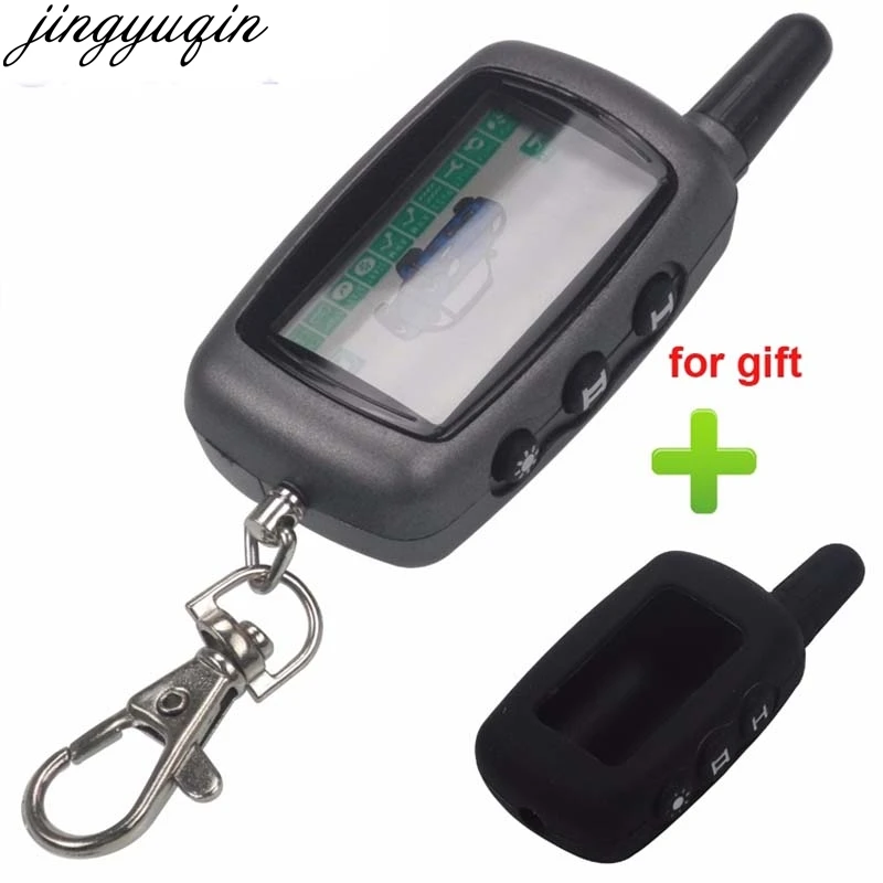 

Jingyuqin A9 LCD Remote Control Key Fob +Silicone key Case for Russian Vehicle Security Two Way Car Auto Alarm StarLine A9 Twage