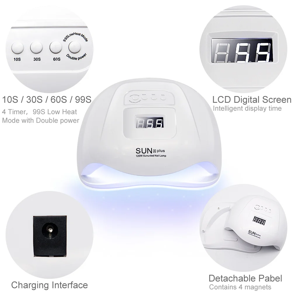 Светодиодная УФ лампа для ногтей LKE SUNX сушки 48 Вт/54 Вт с таймером на 30 и 60 сек ЖК