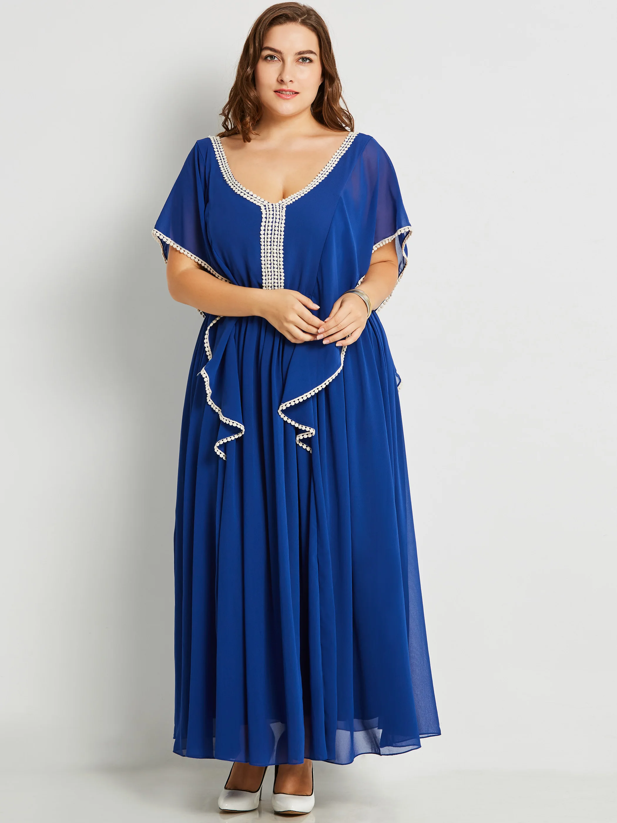 Женское длинное платье размера плюс летнее свободное женское Повседневное