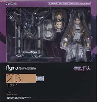 Аниме атака на Титанов ПВХ Фигурки Eren Mikasa Ackerman Levi Rivaille Figma 203 207 213 фигурка коллекционная игрушка - Цвет: with box