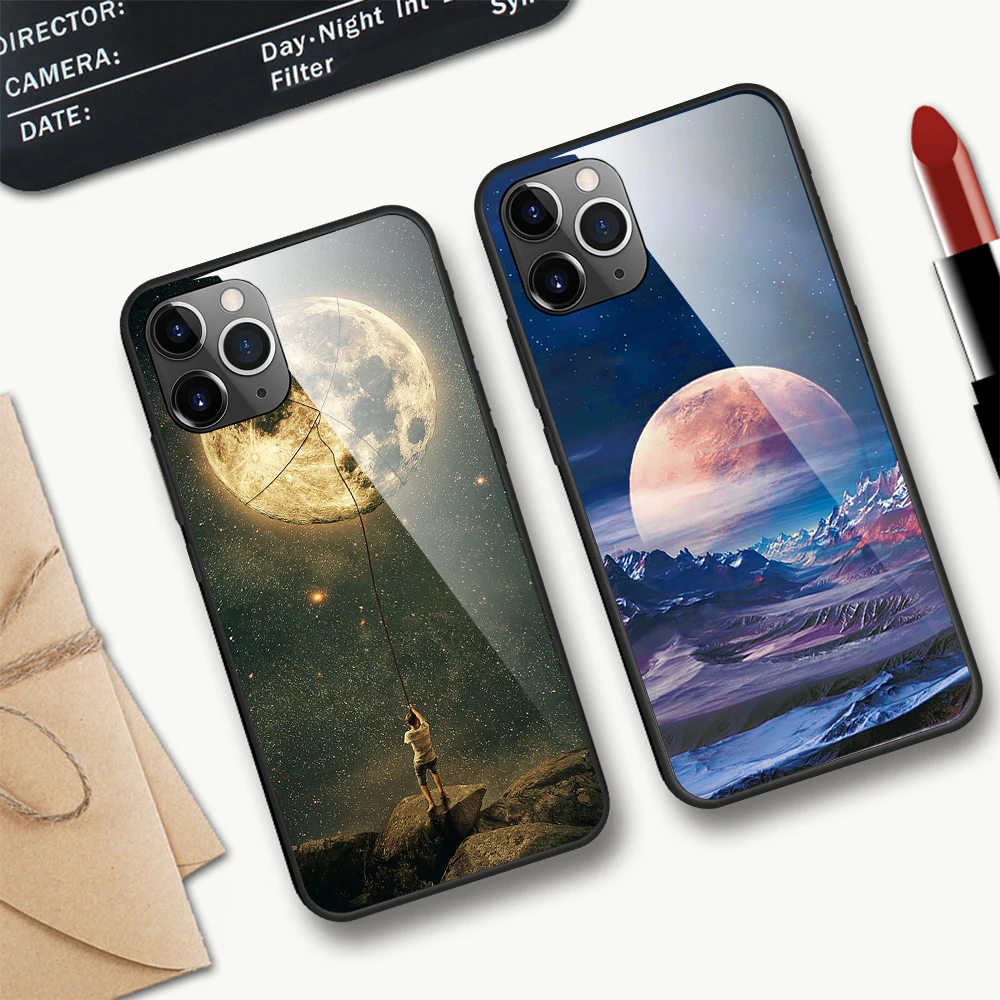 Градиентный чехол из закаленного стекла для телефона для iPhone 7 8 XR X 6 S 6 S 7 Plus XS Max 11 Pro Max 11 Pro 11 Чехол Мягкий ТПУ Роскошный чехол