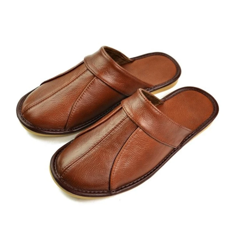 Новинка 2020 года Обувь из коровьей кожи Мужские домашние тапочки Сезон весна