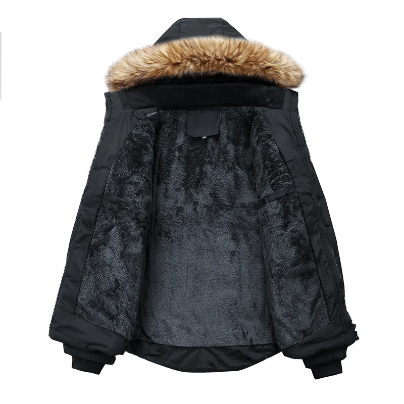 Men Parkas 2021 Winter New Thick Fleece Warm Jacket Parkas Coat Men Autumn Windproof Fur Collar Hooded Casual Parkas Jacket Men