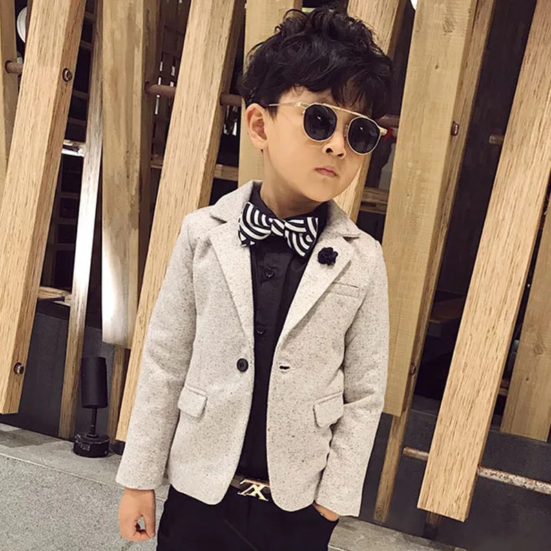 Весна 2020 г. Детский костюм куртки Одежда для маленьких мальчиков черно-белые