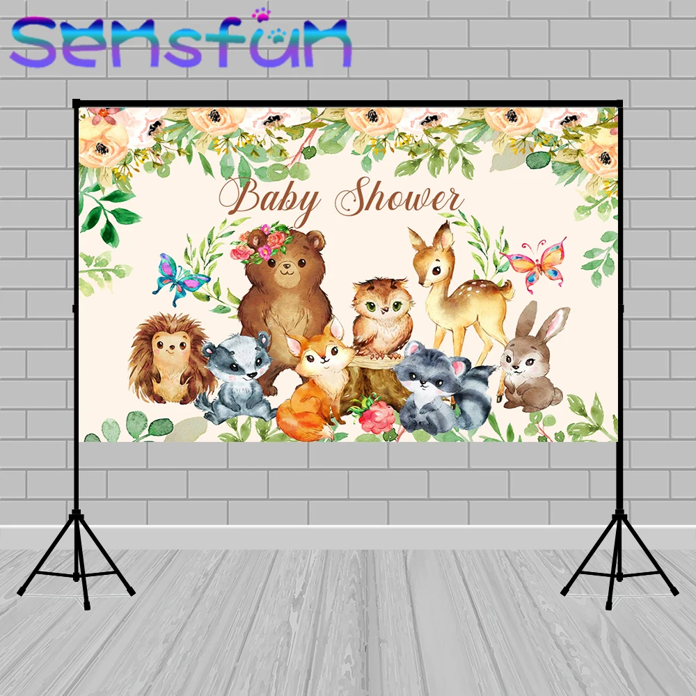 Лесной фон для фотографии новорожденных портрет лес Животные с лисьим и