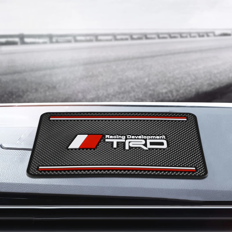 Автомобильный Противоскользящий коврик для Toyota TRD значки держатель телефона