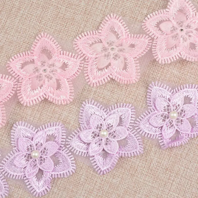 #185 Double Layers Flowers Lace Water Soluble Jacquard french lace fabric african high quality trim cosas de navidad | Дом и сад