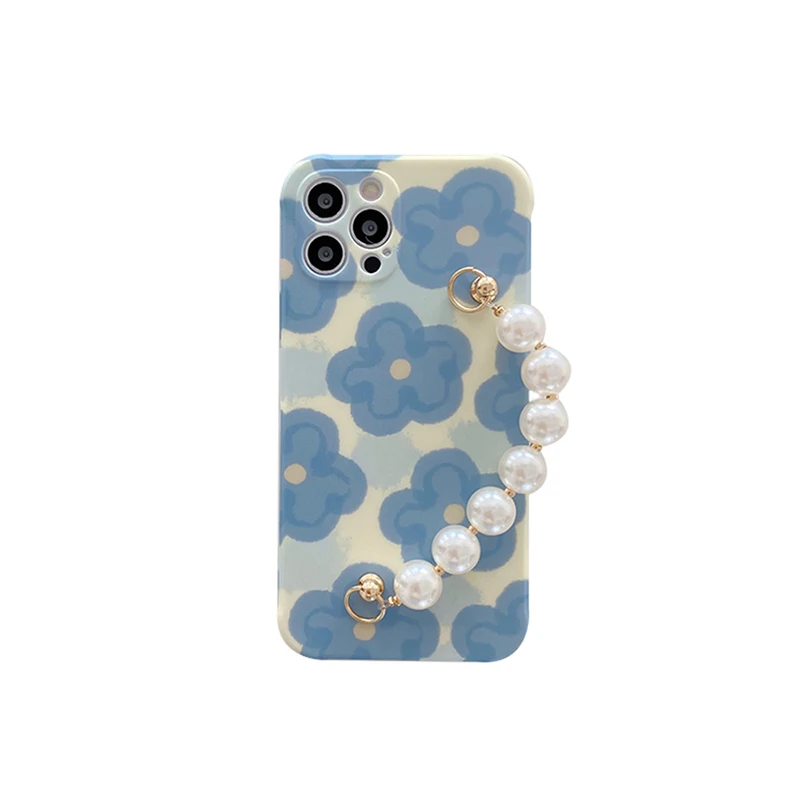 

Pearl Bracelet Phone Case With Strap For Iphone 12pro Max Waterproof Liquid Soft Shell For Iphone 11promax X Xr Xsmax