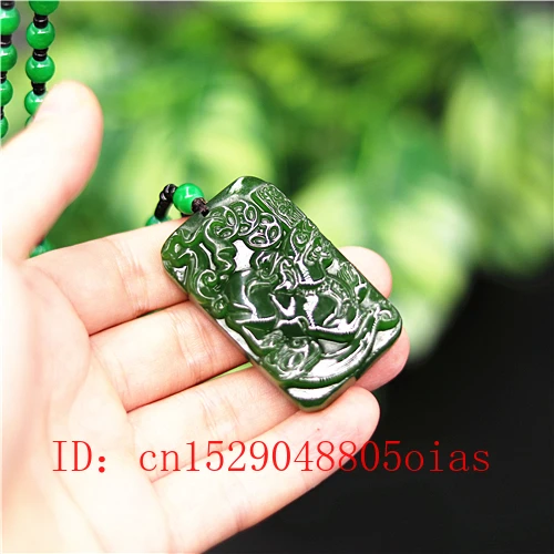 Натуральный зеленый китайский нефритовый кулон Pixiu ожерелье очаровательное