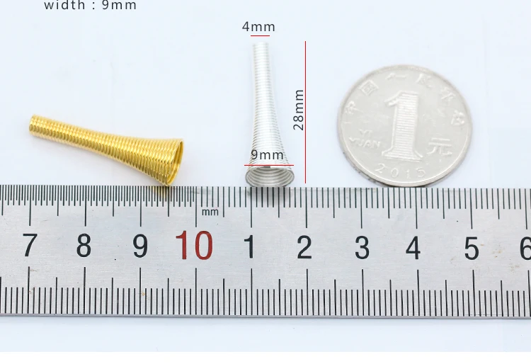 20p 9X28mm цвет серебристый Золотой покрытием Подвеска ввиде бронзового конус Весна