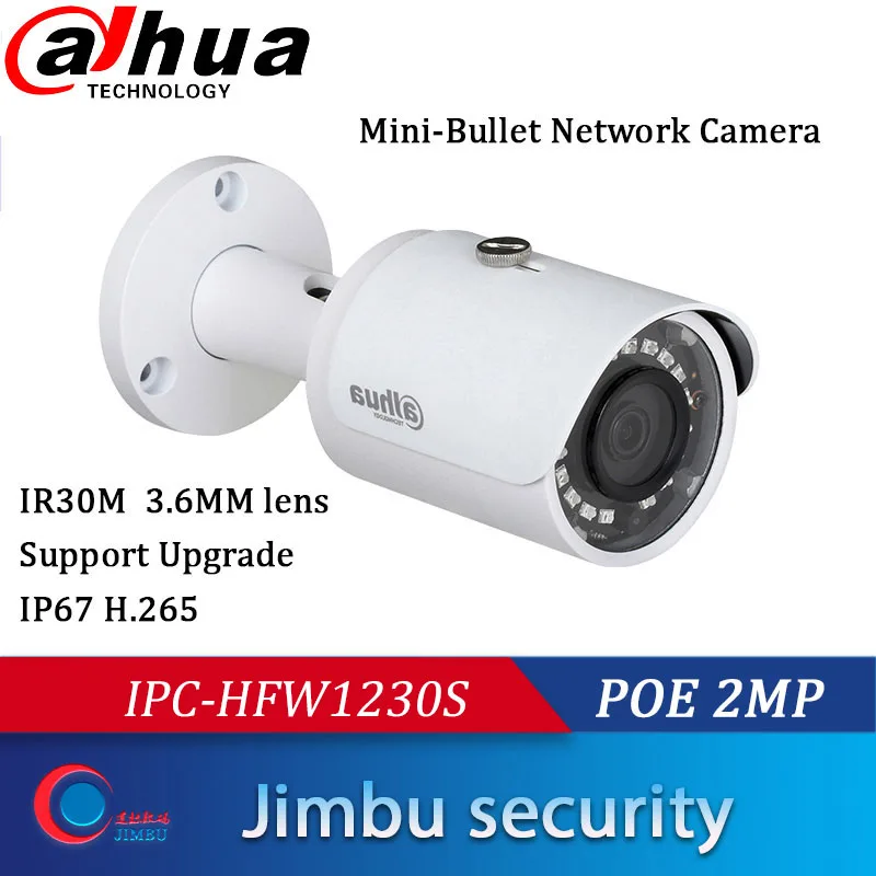 Dahua IPC-HFW1230S 2MP POE IP камера H.265 работает с alhua рекордер Водонепроницаемый IP67 IR30m Мини Пуля сетевая камера