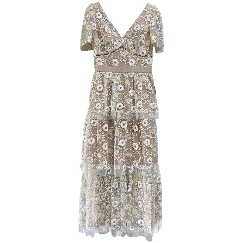 

women long dress 2020 New arrive V-neck Sequins