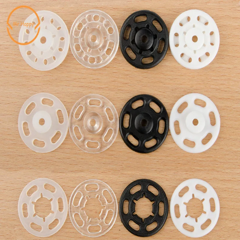 Free Shipping 100pcs 7mm/10mm/13mm/15mm/18mm/21mm Small ABS plastic Snap Fasteners Press Button Stud sewing accessory