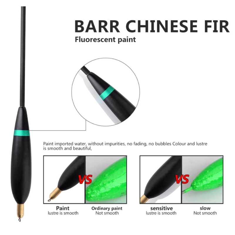 

4 Pcs/set Fishing Float With Sinker Buoy Buoyance 8g-10g Weight 24-26cm Length 62KF