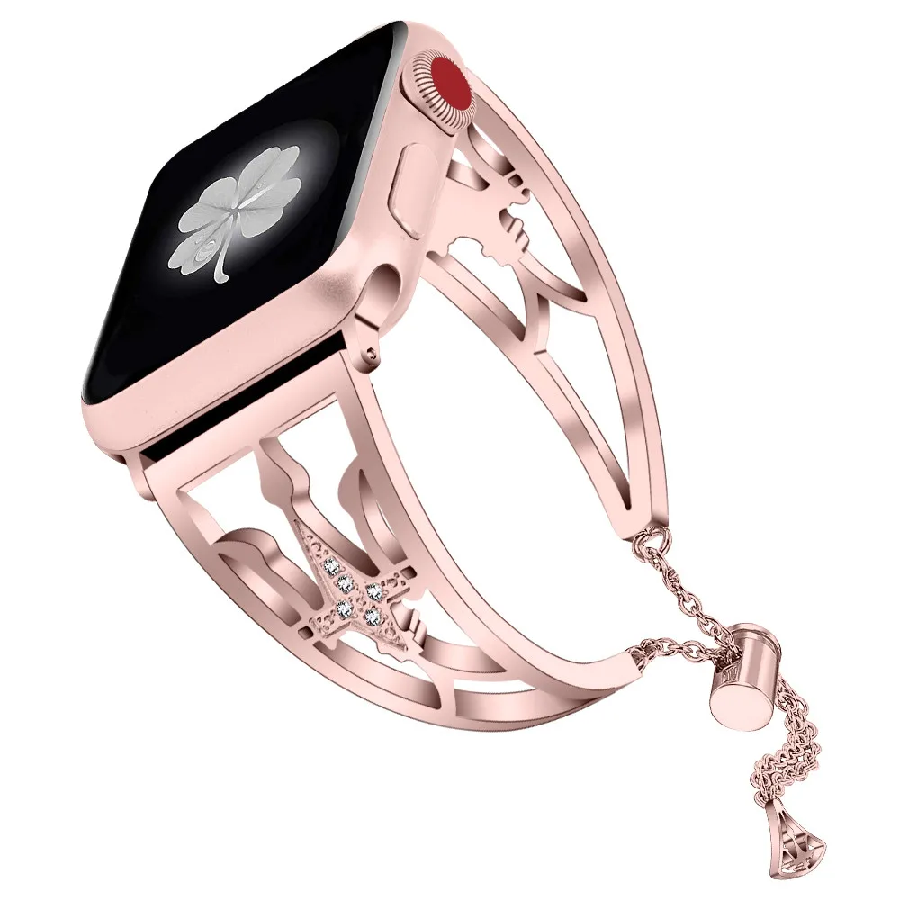 

Luxury Carving Metal Bracelet for Apple Watch Band 40mm 44mm 38mm 42mm Women Chain Series 6 SE 5 4 3 Strap for Iwatch Belt