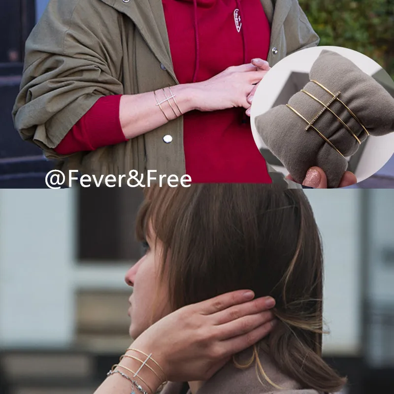 Fever &amp Free Модные Простые изящные массивные браслеты-манжеты для женщин браслеты с