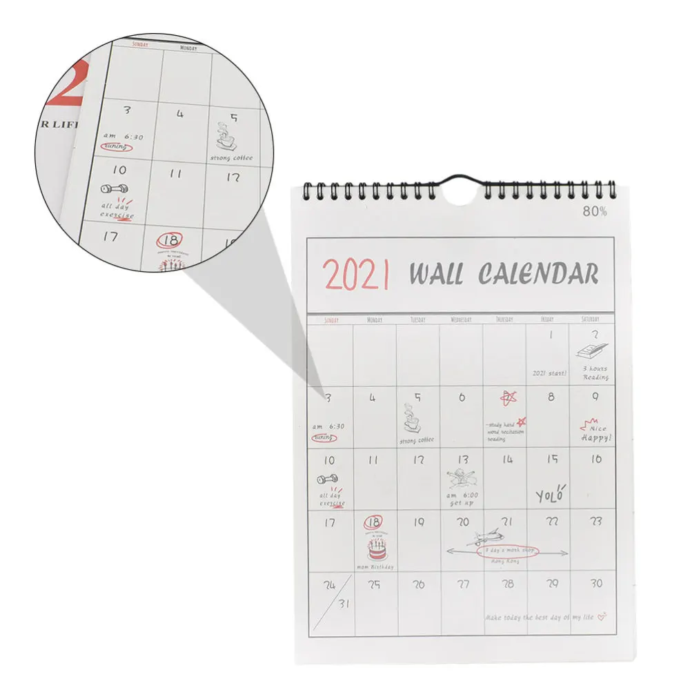 

2021 Daily Schedule Hand-painted Calendar Monthly Schedule Wall Calendar Agenda Planner Calendar for Home Office Lattice (2020.9