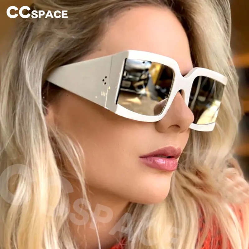 Квадратные Солнцезащитные очки с широкими штанинами и заклепками для мужчин