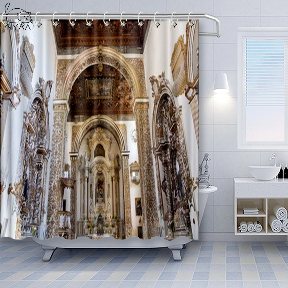 Арт-занавеска для душа Версаль s церкви занавеска ванной из полиэстера красивая