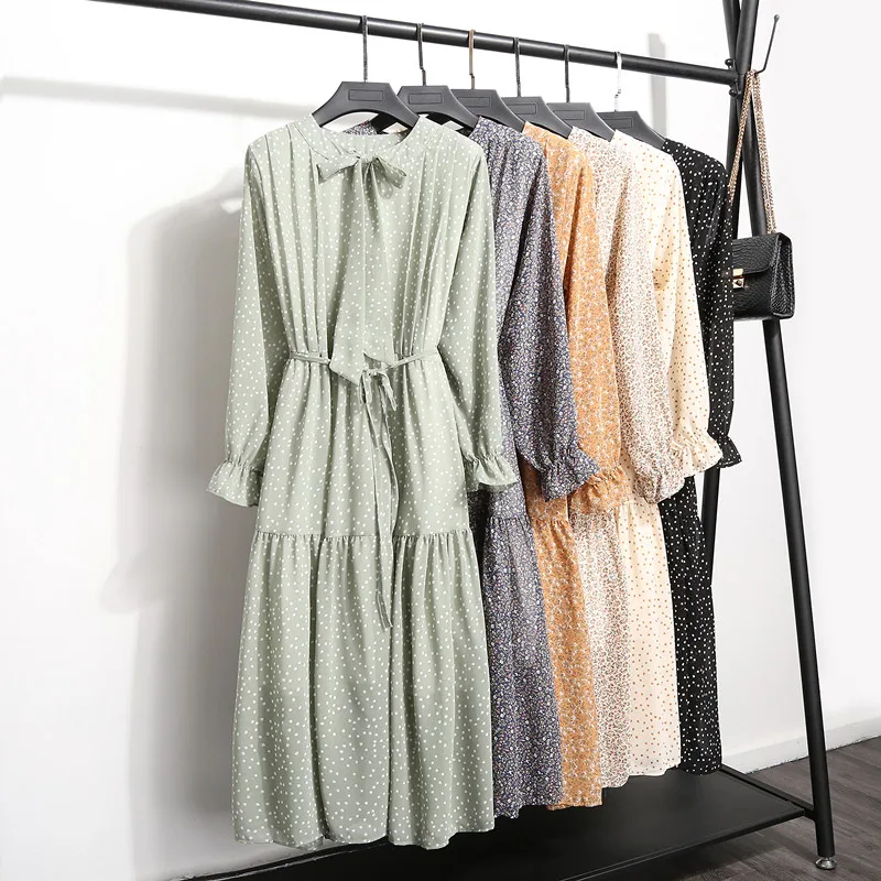 Женское шифоновое платье весна лето 2020 новое модное женское винтажное