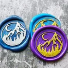 Сургучная печать с горами и луной, свадебный подарок, деревянная сургучная печать, печать для вечеринки, декор для вечеринок