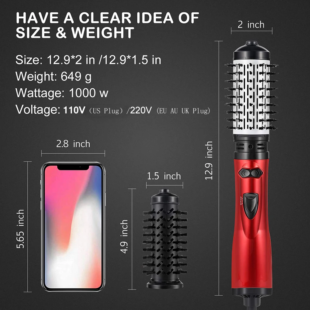 2 в 1 Профессиональный воздуха щипцы для завивки волос щетка выпрямления и локон