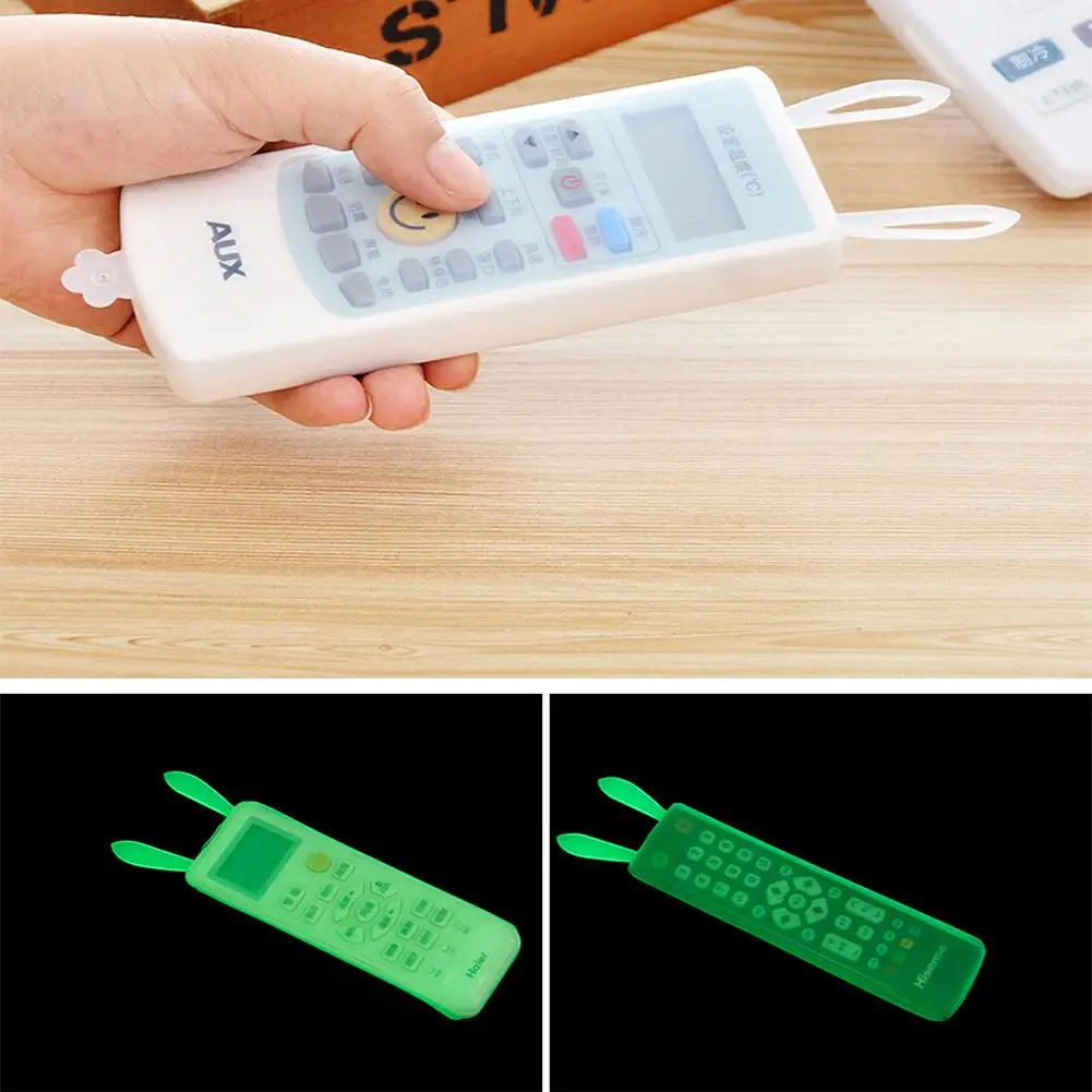 cute cartoon rabbit ear remote control case silicone transparent waterproof dustproof bag remote control protective cover free global shipping