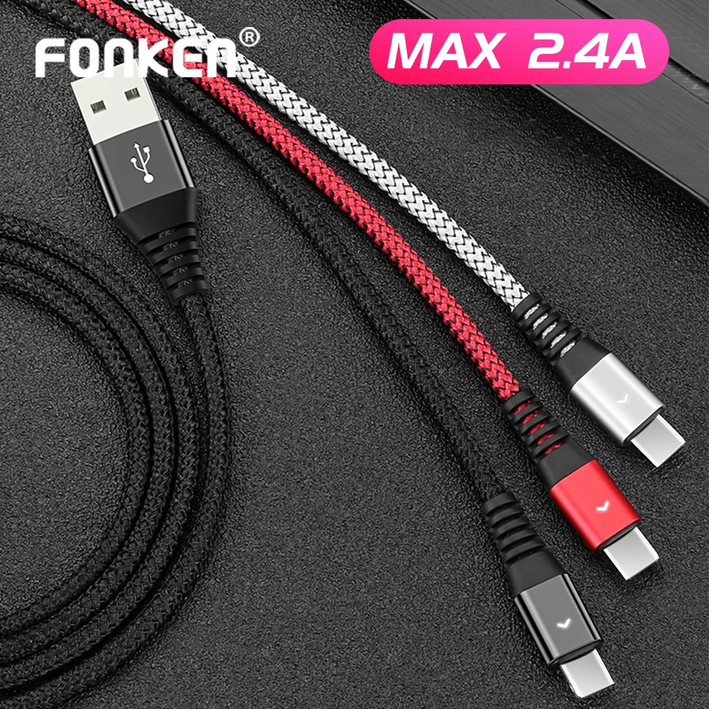 Универсальный нейлоновый кабель Micro USB 1 2 м для быстрой зарядки типа C смартфона