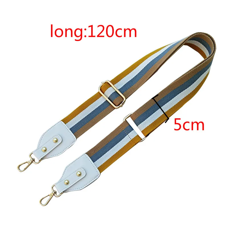 Colorful Striped Bag Wide Shoulder Strap Adjustable Messenger Women Handbag Handles Long Belts | Багаж и сумки