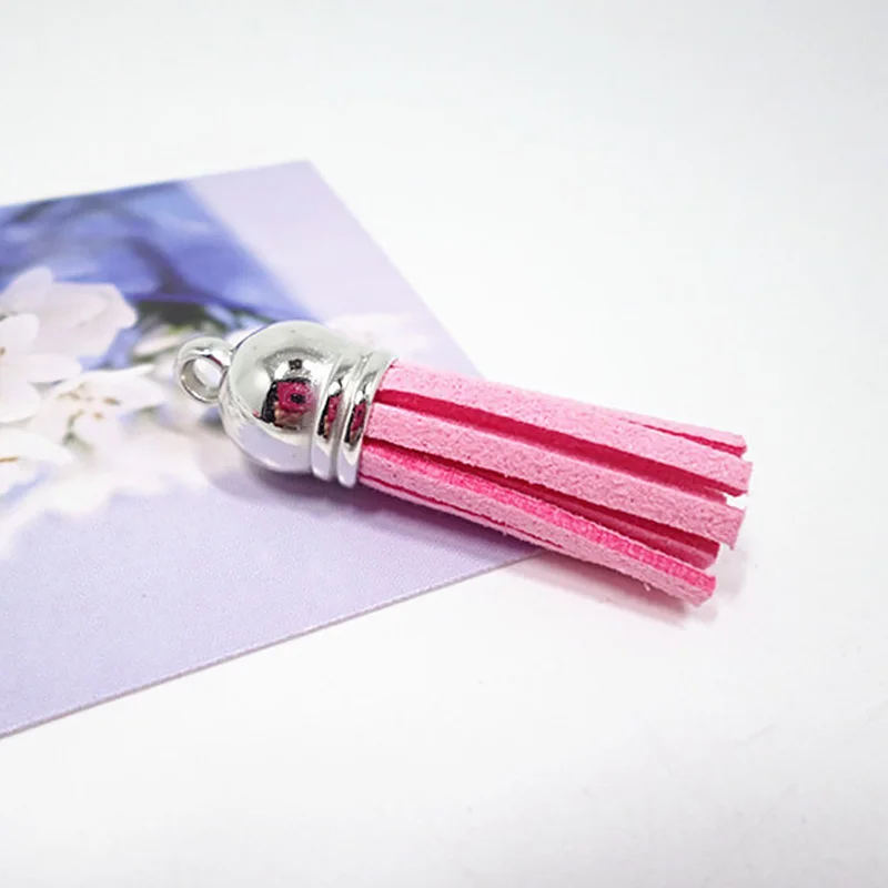 Металлическая крышка подвески из искусственной кожи с кисточками Брелоки DIY