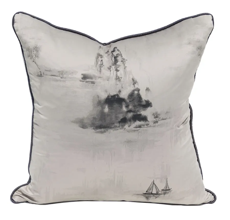 

Модная крутая серая декоративная подушка/almofadas Чехол 45 50, китайский стиль, современное оформление интерьера