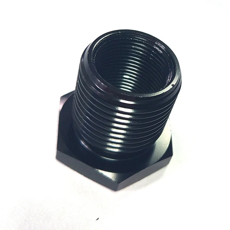 

Inside 1/2-28 to Outside 3/4-16 Automotive Threaded Alumium Hexagon Oil Filter Adapter Black General Auto Parts