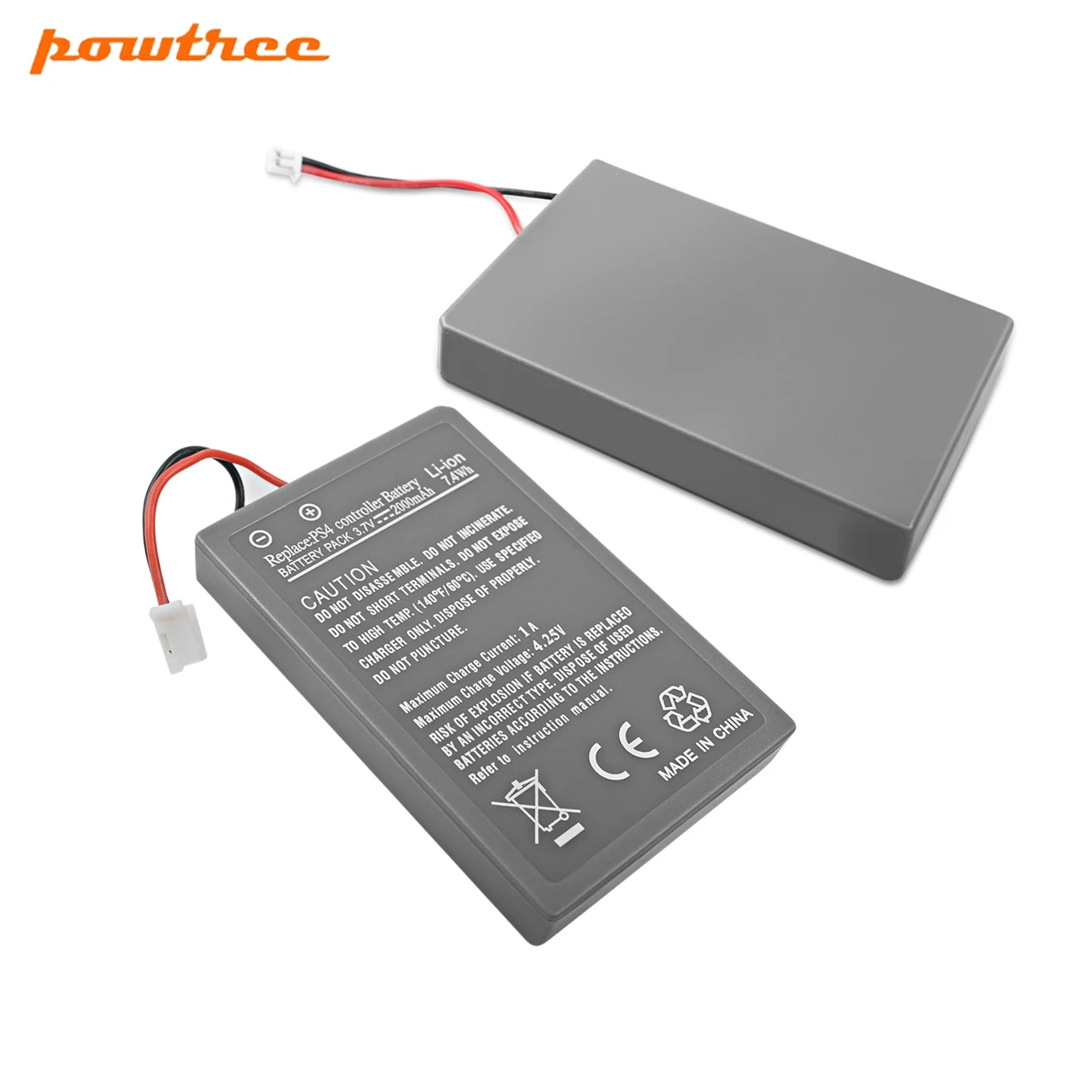 Аккумуляторная батарея Powtree 2.0Ah + usb кабель для зарядного устройства Sony геймпада PS4