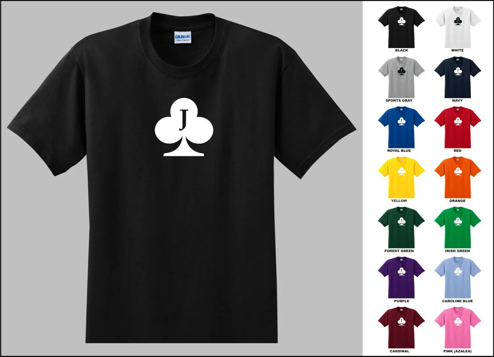 Джек клубов колода карточный покер Символ Футболка|Мужские футболки| |