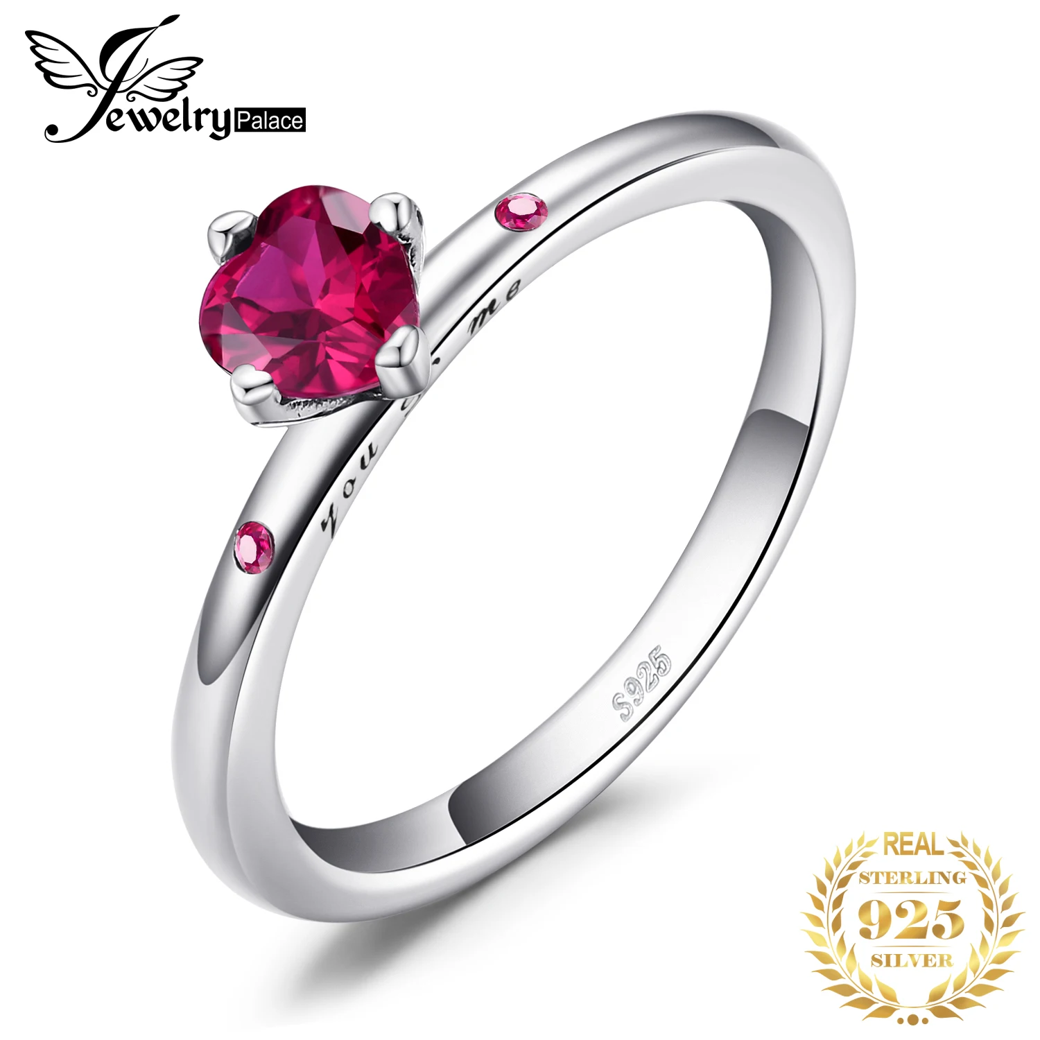 Jewelrypalace 100% реальные 925 пробы серебро душевная любовь Скарлет Циркон Solitare