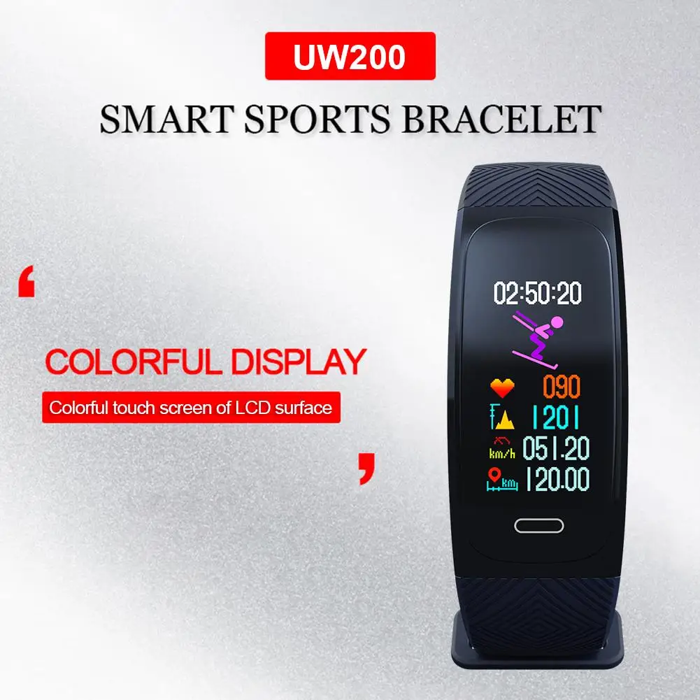 

UW200 Heart Rate Monitor Fitness Tracker Pedometer GPS Sport Smart Bracelet Band Heart Rate Sleep Waterproof Motion Meter