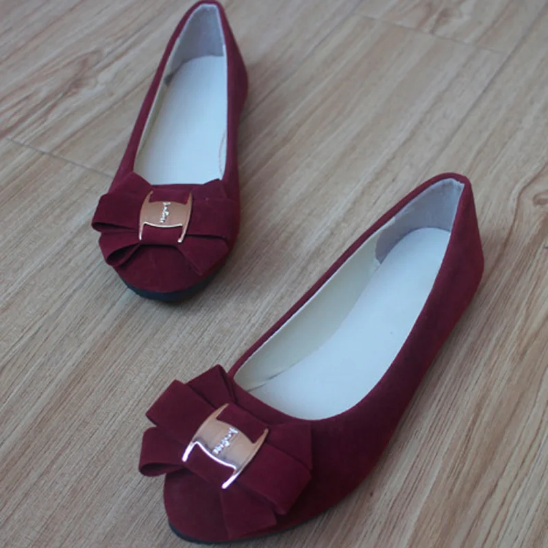 2021 С симпатичным бантом женская обувь на плоской подошве с закрытым носком