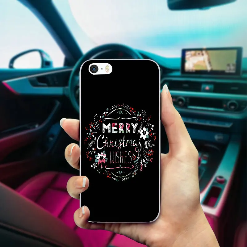 Милый Рождественский и новогодний дизайн для iphone 5 мягкие силиконовые чехлы
