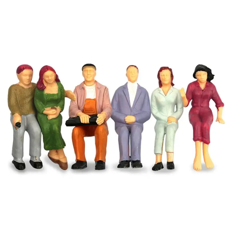 

100pcs Lot Painted Model Train Seated Figures People Passengers 1:50 O Layout 634F