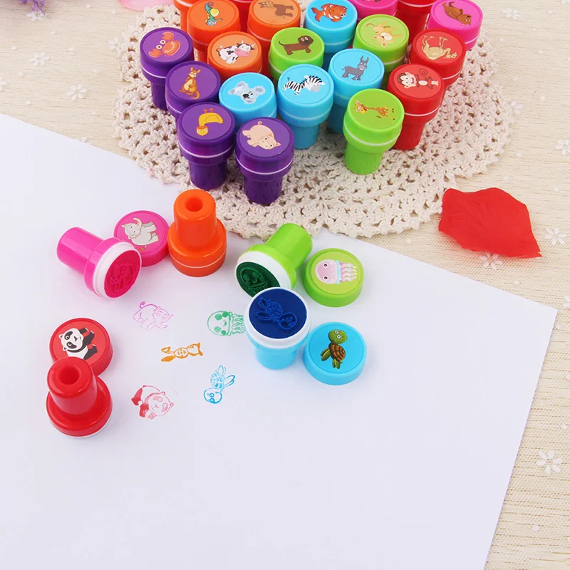 26pcs/Set Child Toy Stamps Cartoon Animals Letters Kids Seal For Scrapbooking Stamper DIY Toys | Игрушки и хобби