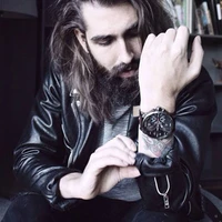 mens gift mens watch personality large dial trend watches genuine leather strap quartz watches