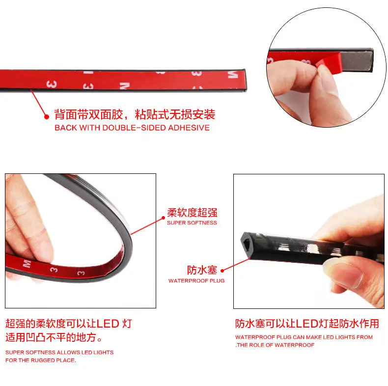 

led lights car accessories 90*120cm Flash Style new sound Control RGB car LED Strip light Underglow Underbody System Neo