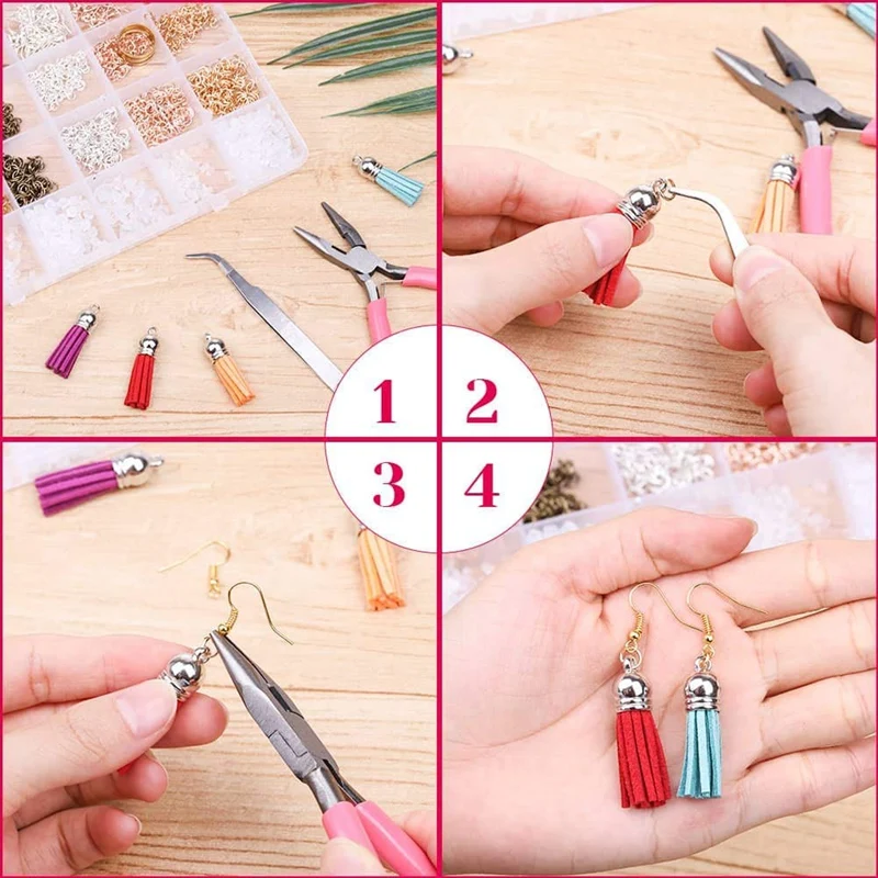 

Earrings Hooks for Jewelry Making, Earring Making Supplies Kit with Fish Hook Earrings, Earring Cards, Jewelry Plier, Earring Ba