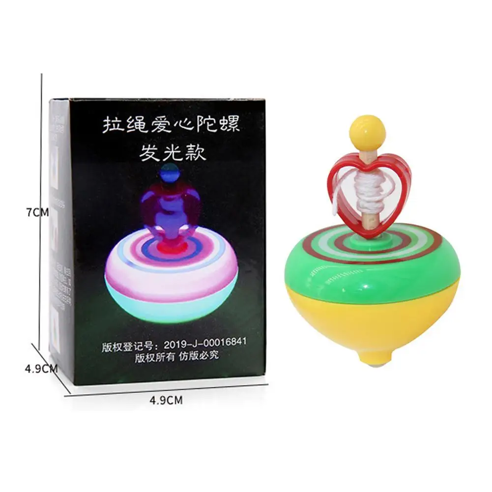 

Drawstring Love Spinning Top Children's Luminous Glow Toy Decompression Toy Pull String Spinning Top