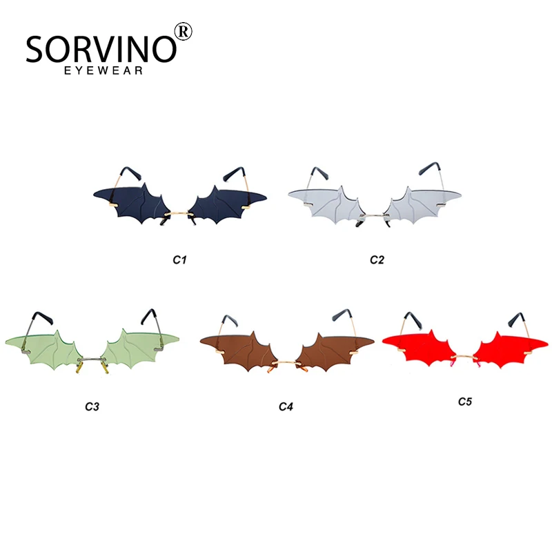Мужские и женские солнцезащитные очки SORVINO винтажные без оправы в форме летучей