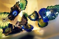 modern abstract hand blown glass flower wall art flower shape glass wall light